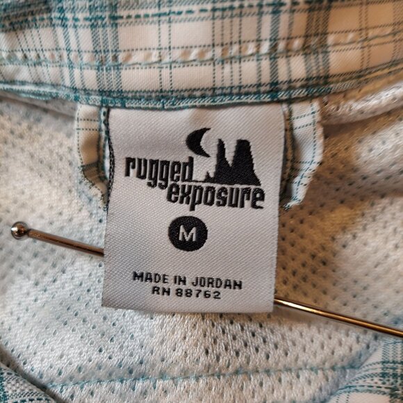 Rugged Exposure Vented Blouse womens M outdoor roll tab sleeve button up plaid - Picture 12 of 13